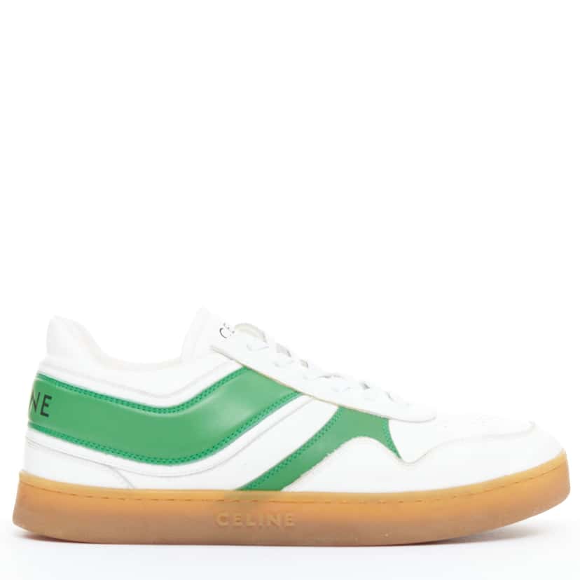 Celine Flash Green Sneakers White Leather Good condition - Front View