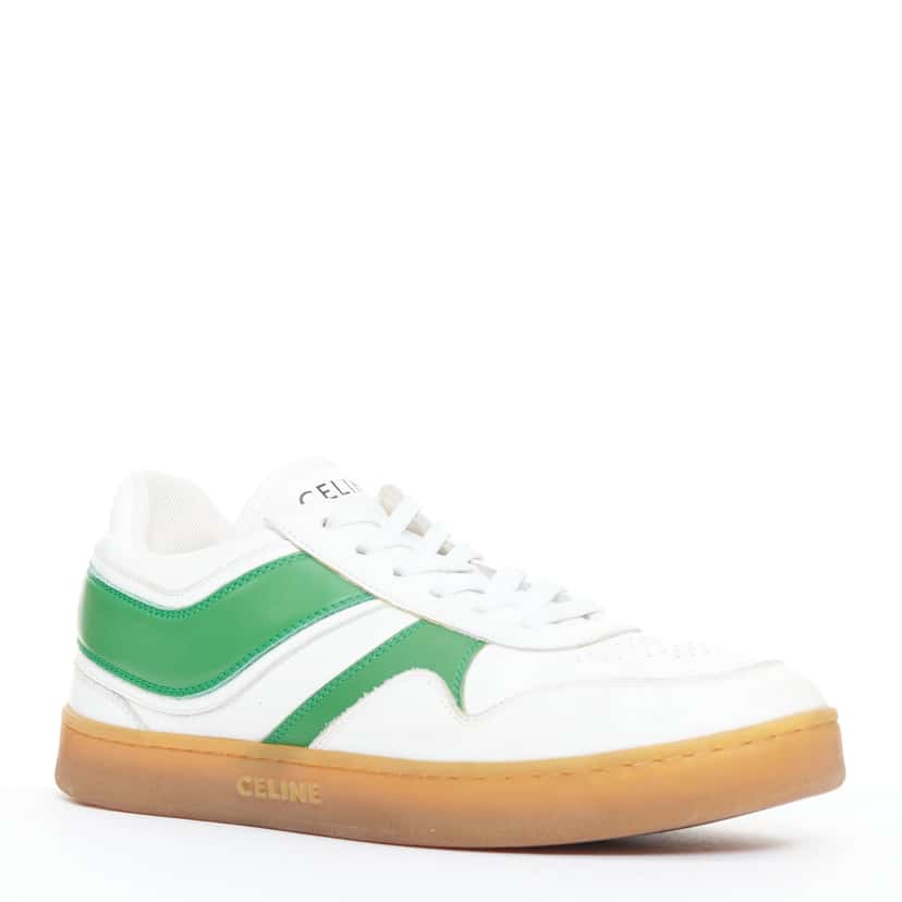 Celine Flash Green Sneakers White Leather Good condition - Back View