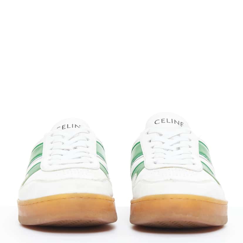 Celine Flash Green Sneakers White Leather Good condition - Model View