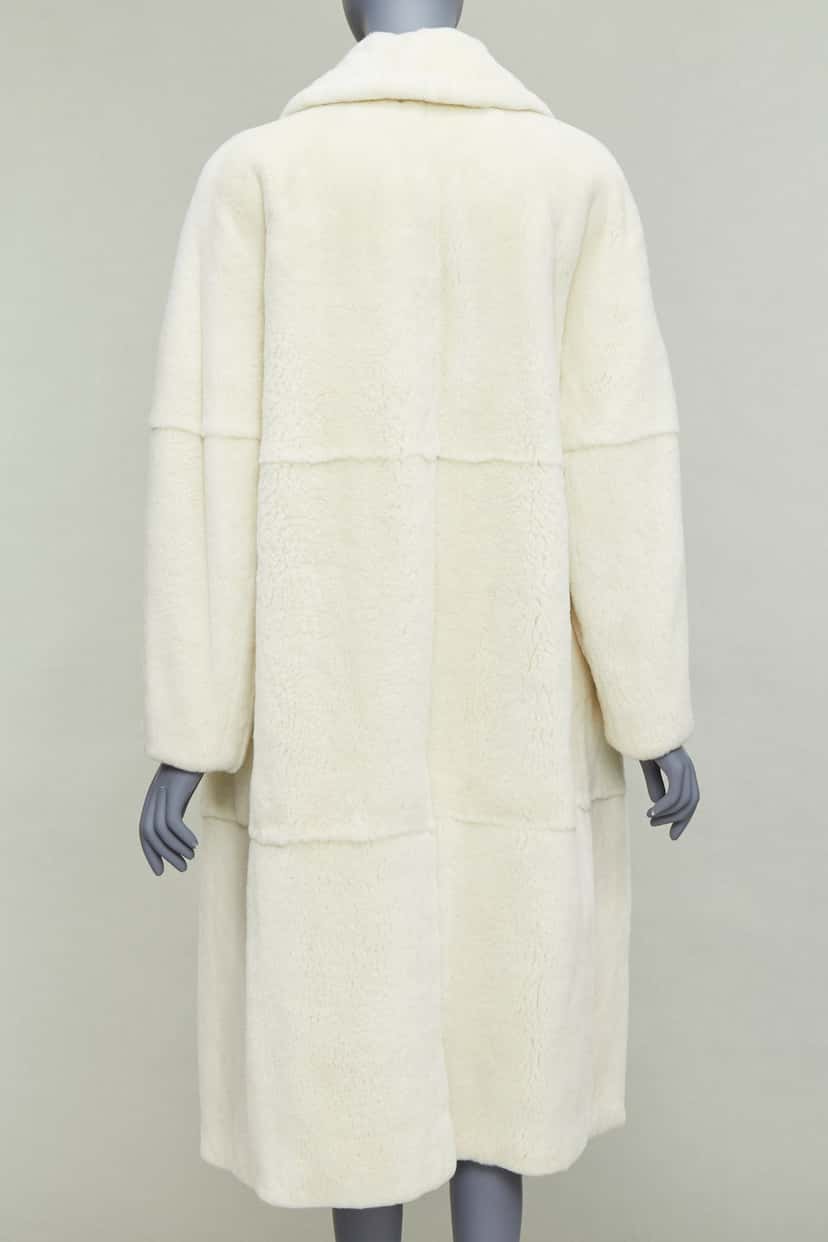 Unsigned Patchwork Fur Long Coat Beige Fur Good condition - Box View