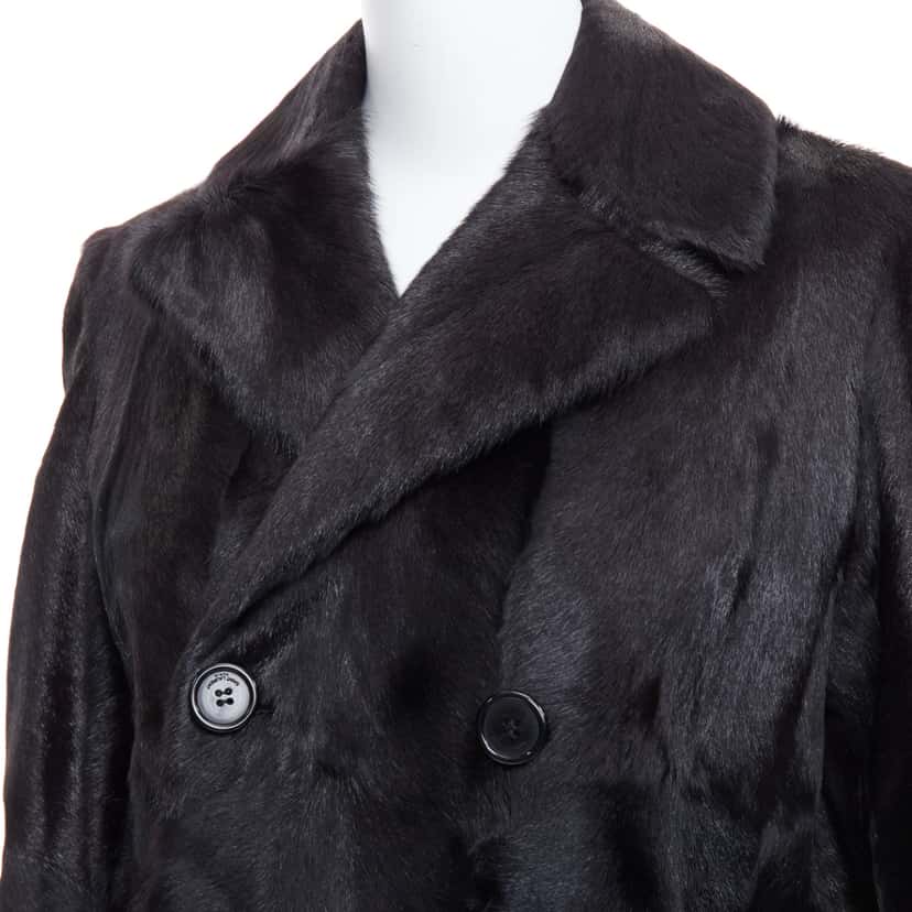 Saint Laurent Black Fur Quilted Vest Black Fur Very good condition - Back View
