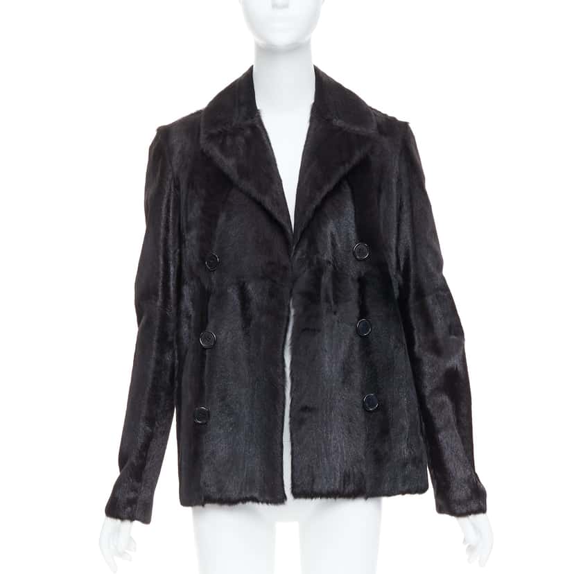 Saint Laurent Black Fur Quilted Vest Black Fur Very good condition - Inside View