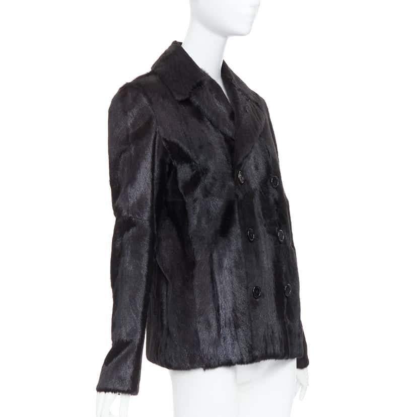 Saint Laurent Black Fur Quilted Vest Black Fur Very good condition - Model View