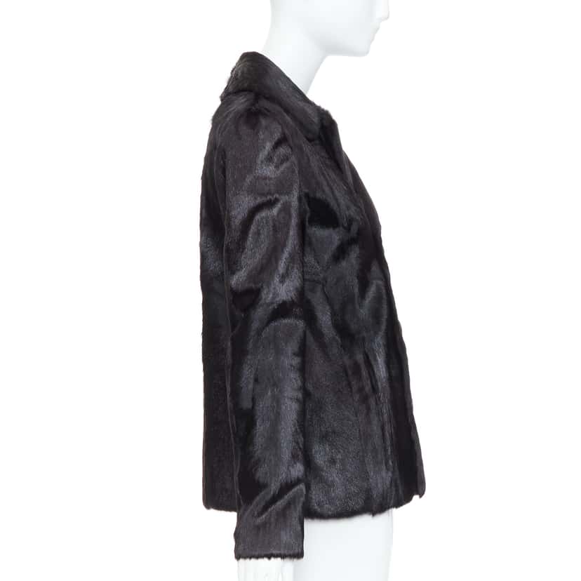 Saint Laurent Black Fur Quilted Vest Black Fur Very good condition - Box View