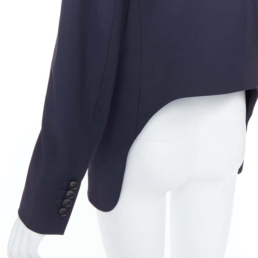 Tibi Padded Boxy Blazer Navy Wool Very good condition - Back View