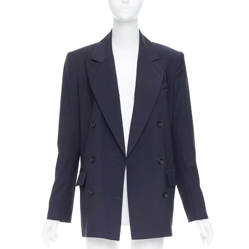 Tibi Padded Boxy Blazer Navy Wool Very good condition - Inside View
