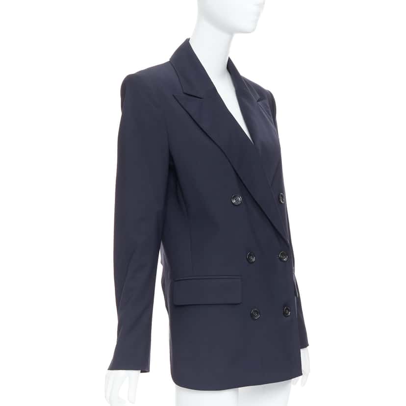 Tibi Padded Boxy Blazer Navy Wool Very good condition - Model View