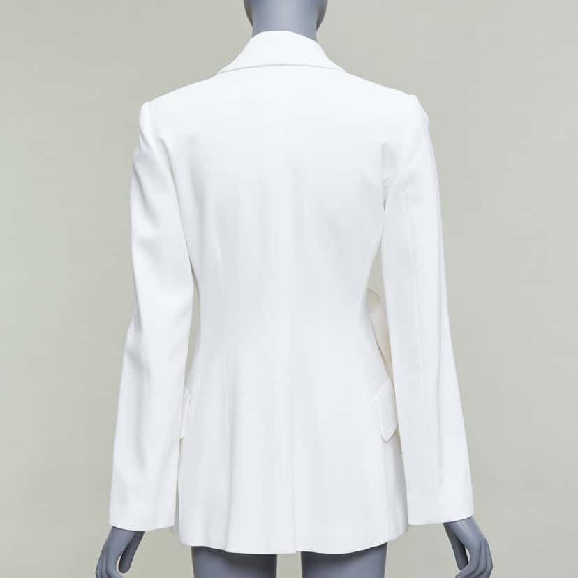 Carolina Herrera Draped Fitted Blazer Beige Viscose Good condition - Box View