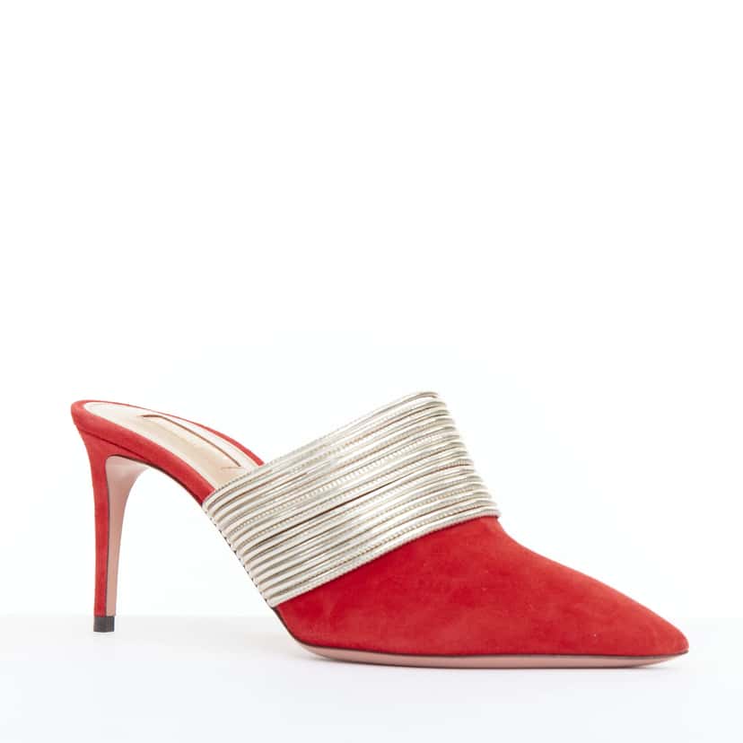 Aquazzura Rendez Vous Red Suede Very good condition - Back View