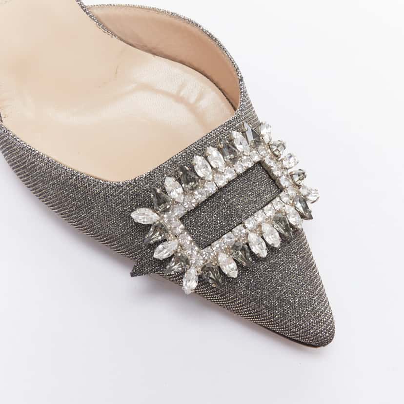 Manolo Blahnik Tonoslac Silver Good condition - Back View