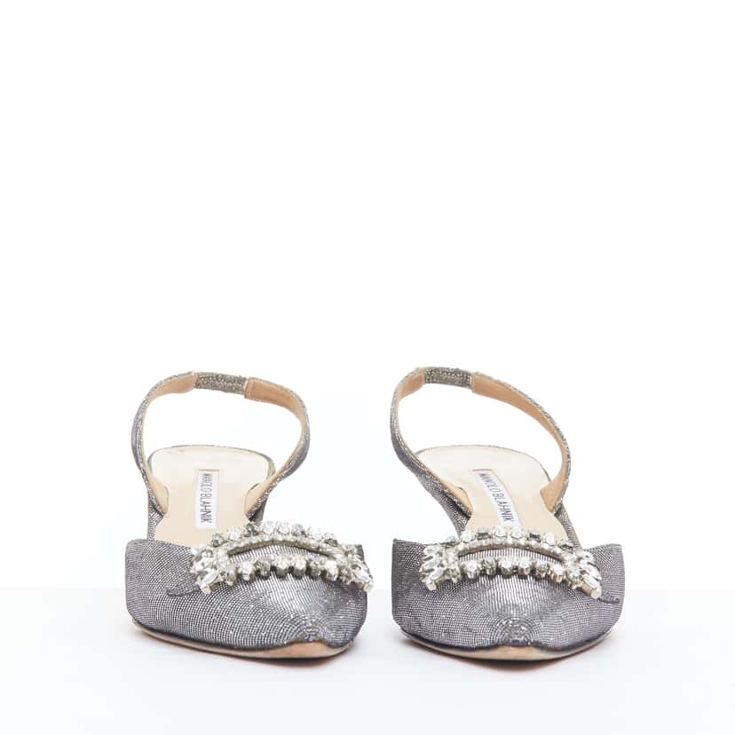 Manolo Blahnik Tonoslac Silver Good condition - Model View