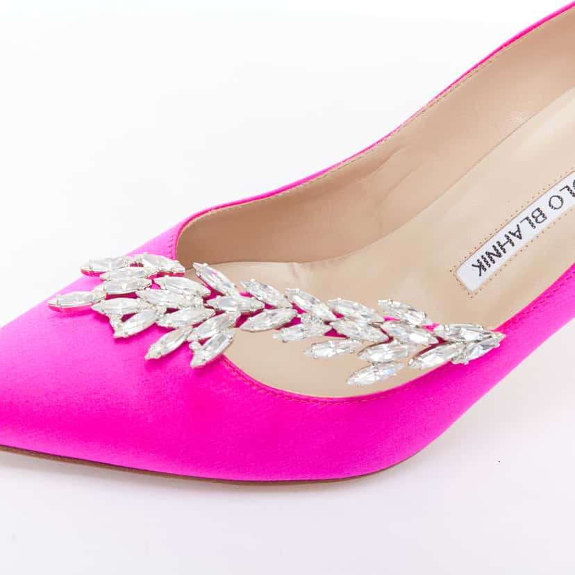 Manolo Blahnik Nadira Pink Silk Never worn - Back View