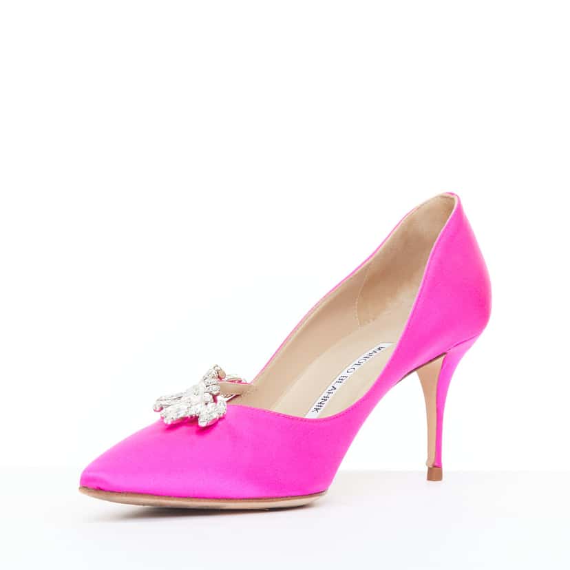 Manolo Blahnik Nadira Pink Silk Never worn - Box View