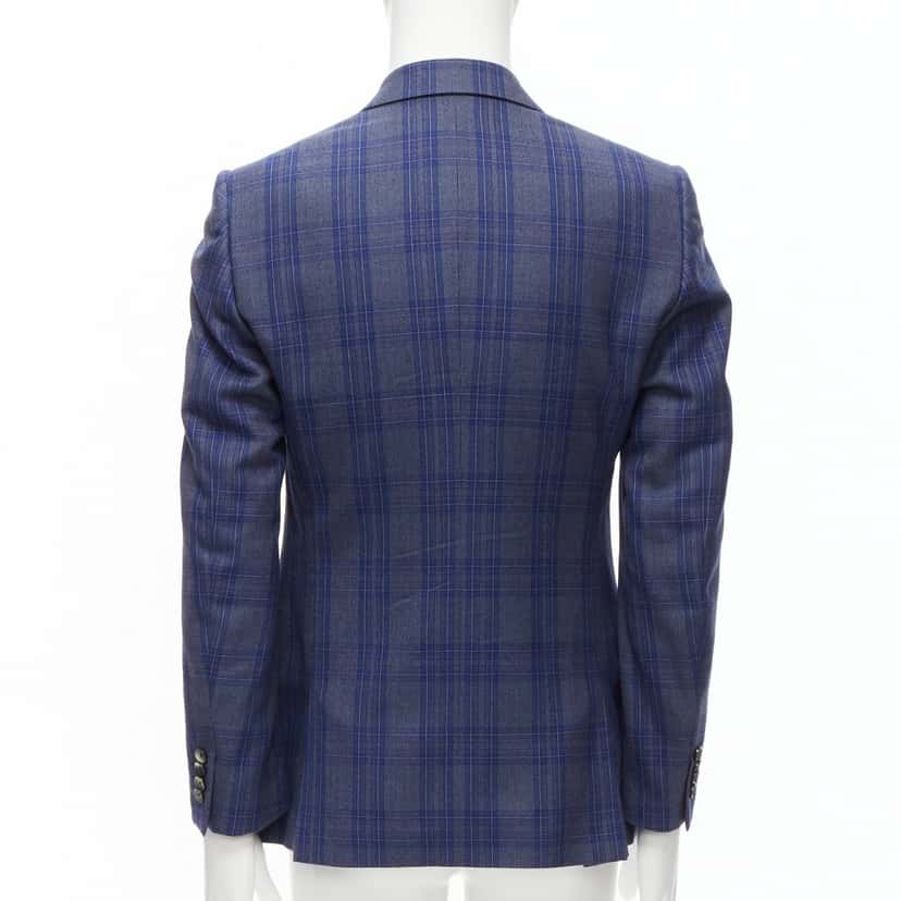 Alexander Mcqueen Double Breasted Blazer Blue Wool Never worn - Box View