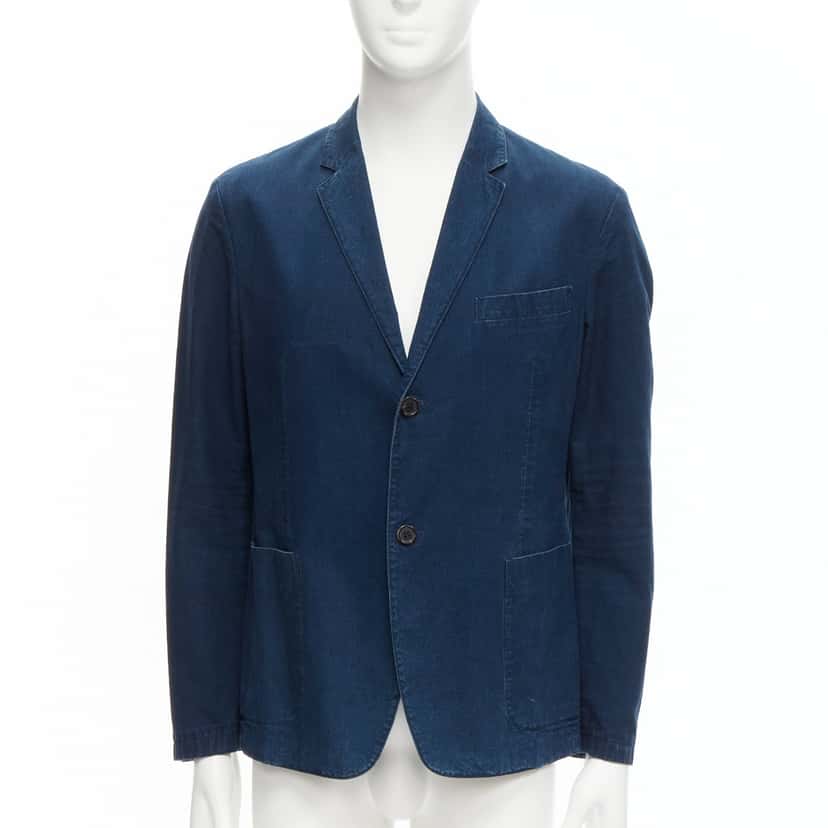 Prada Denim Single Blazer Blue Never worn - Front View