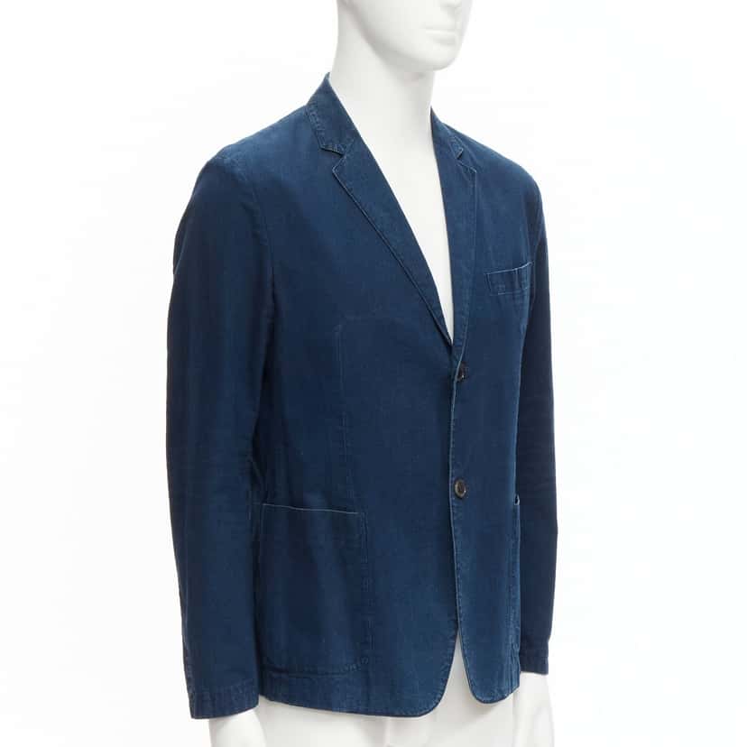 Prada Denim Single Blazer Blue Never worn - Model View