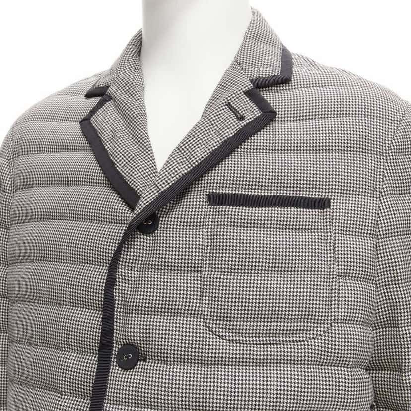 Thom Browne Houndstooth Trim Blazer Black Never worn - Back View