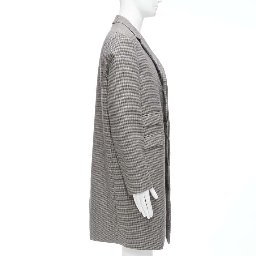 Marni Brown Leather Trim Trench Black Wool Never worn - Box View