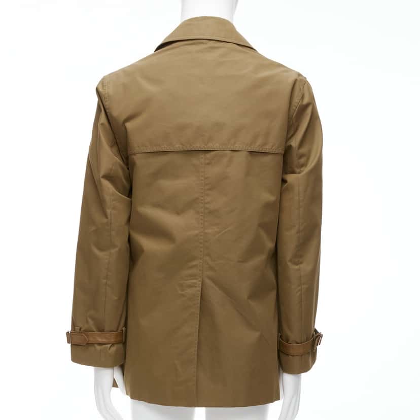 Gucci Brown Wool Trench Coat Brown Leather Very good condition - Box View
