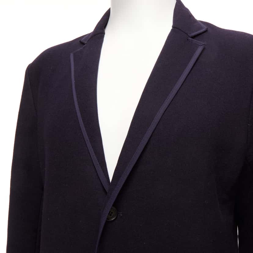 Neil Barrett Navy Ribbon Long Coat Navy Wool Never worn - Back View