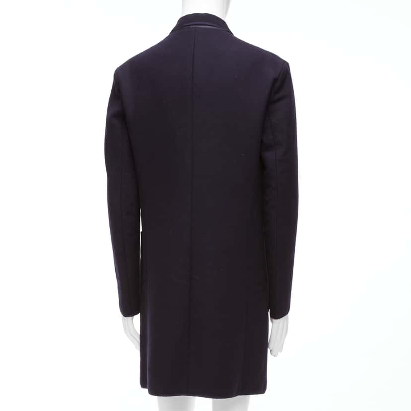 Neil Barrett Navy Ribbon Long Coat Navy Wool Never worn - Box View