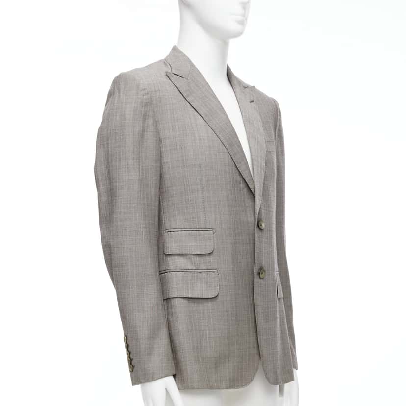 Gucci Checkered Boxy Blazer Grey Wool Never worn - Inside View