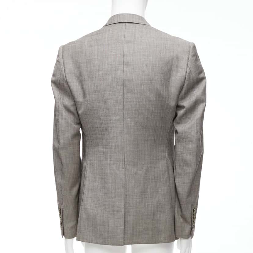 Gucci Checkered Boxy Blazer Grey Wool Never worn - Box View