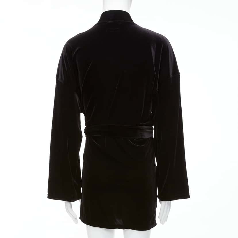 Emporio Armani Black Velvet Robe Jacket Black Velvet Never worn - Box View
