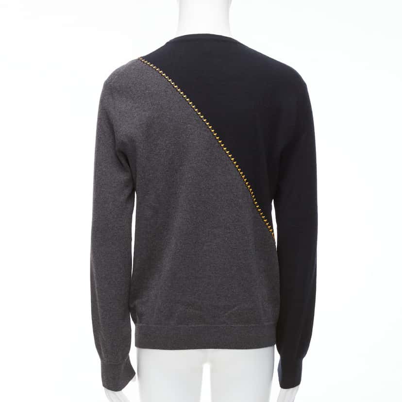 Berluti Lambskin Split Sweater Grey Wool Never worn - Box View