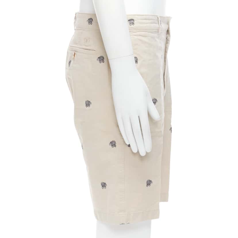 Louis Vuitton Elephant Safari Shorts Beige Cotton Very good condition - Model View