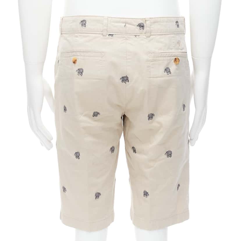 Louis Vuitton Elephant Safari Shorts Beige Cotton Very good condition - Box View