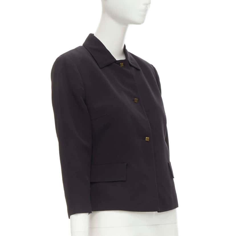 Valentino Garavani Square Button Blazer Black Cotton Never worn - Inside View