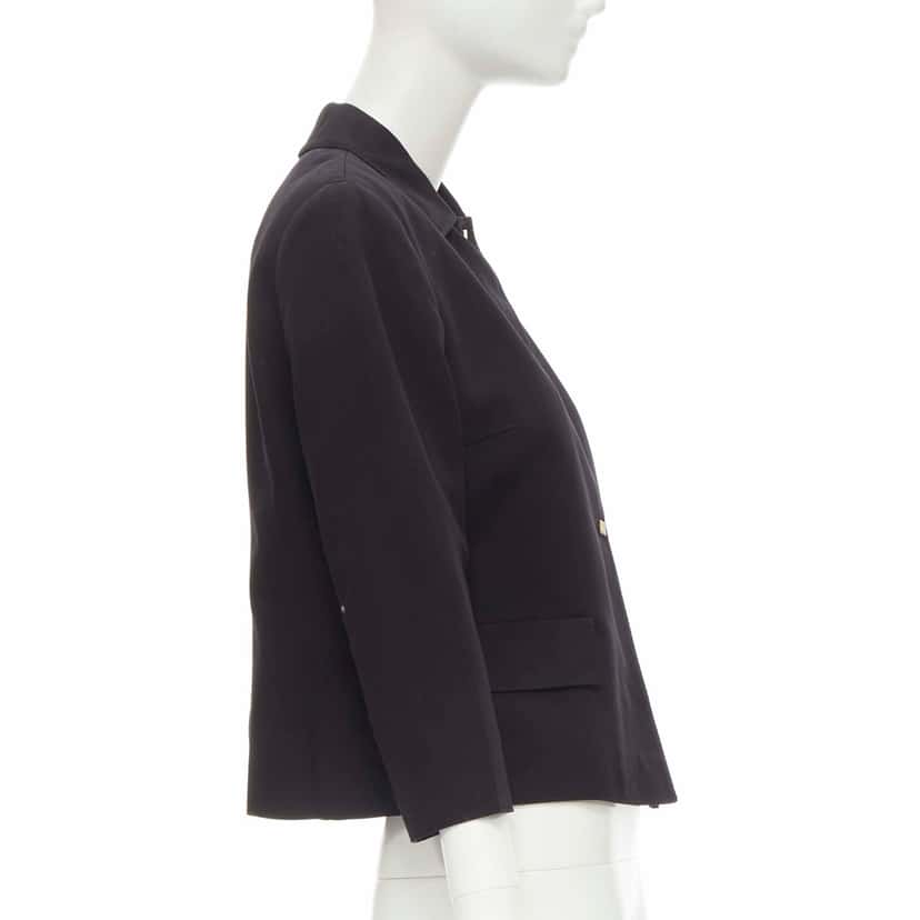 Valentino Garavani Square Button Blazer Black Cotton Never worn - Model View