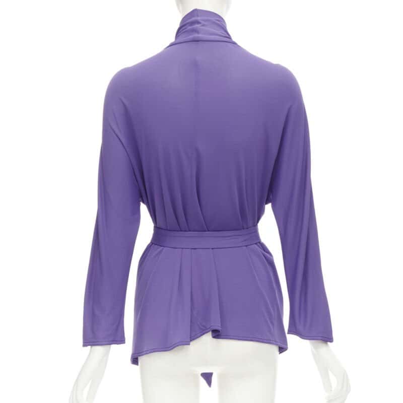 Hermès Layered Belted Cardigan Purple Viscose Never worn - Box View