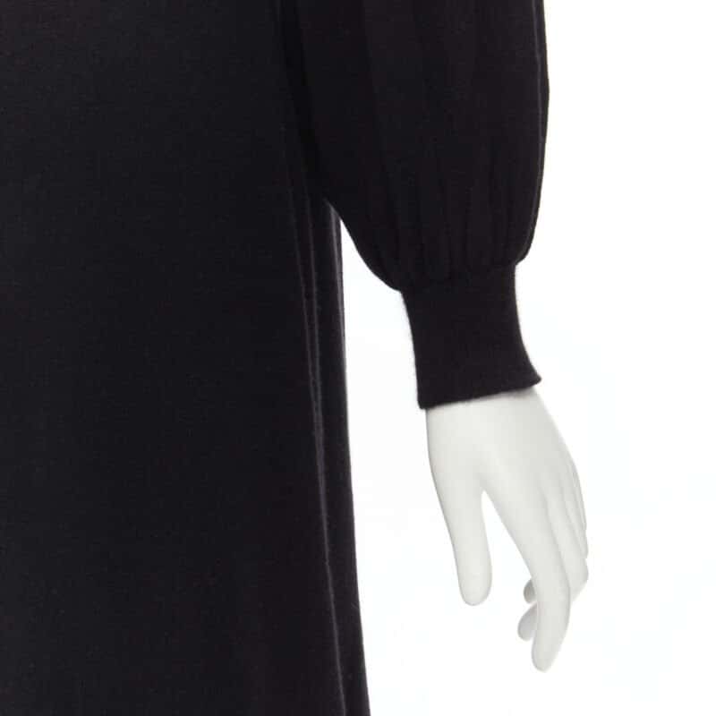 Ryan Roche Pleated Bubble Dress Black Cashmere Never worn - Back View