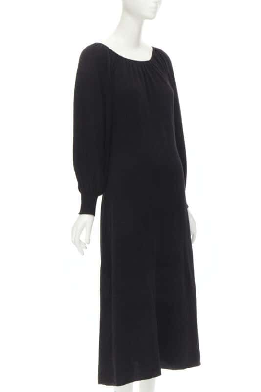 Ryan Roche Pleated Bubble Dress Black Cashmere Never worn - Inside View
