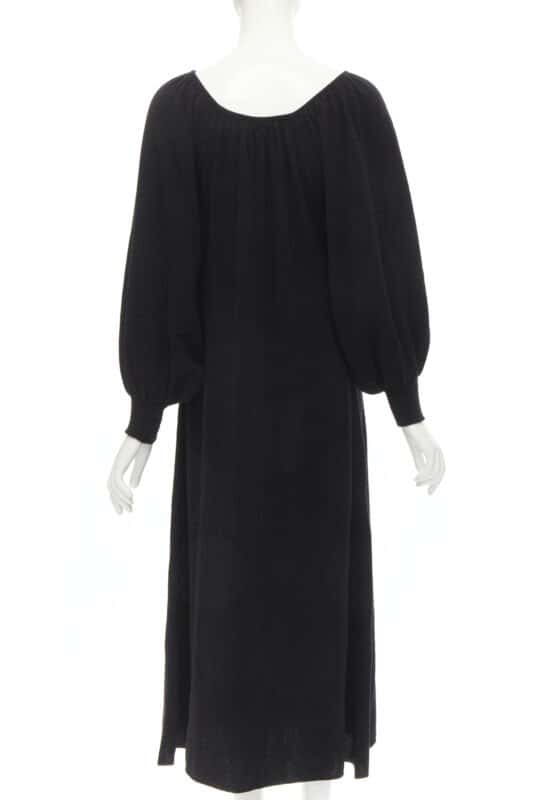Ryan Roche Pleated Bubble Dress Black Cashmere Never worn - Box View