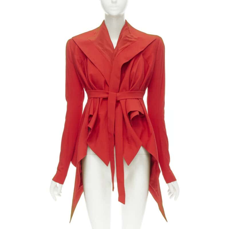Gareth Pugh Shoulder Belted Jacket Red Viscose Never worn, with tag - Front View