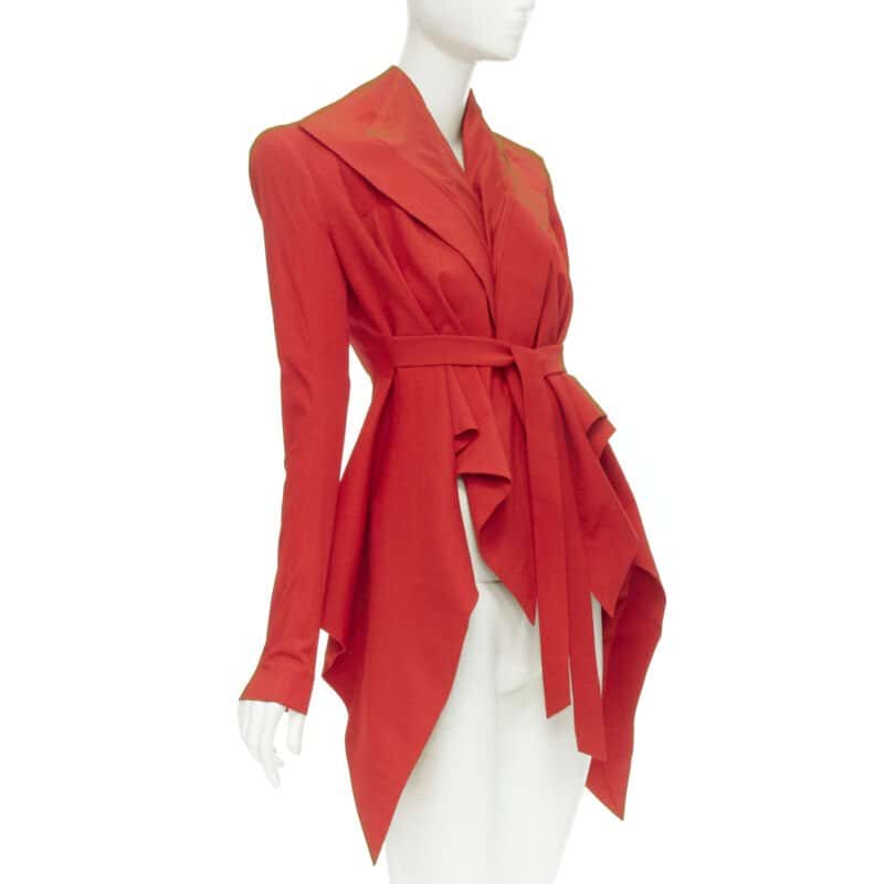 Gareth Pugh Shoulder Belted Jacket Red Viscose Never worn, with tag - Inside View