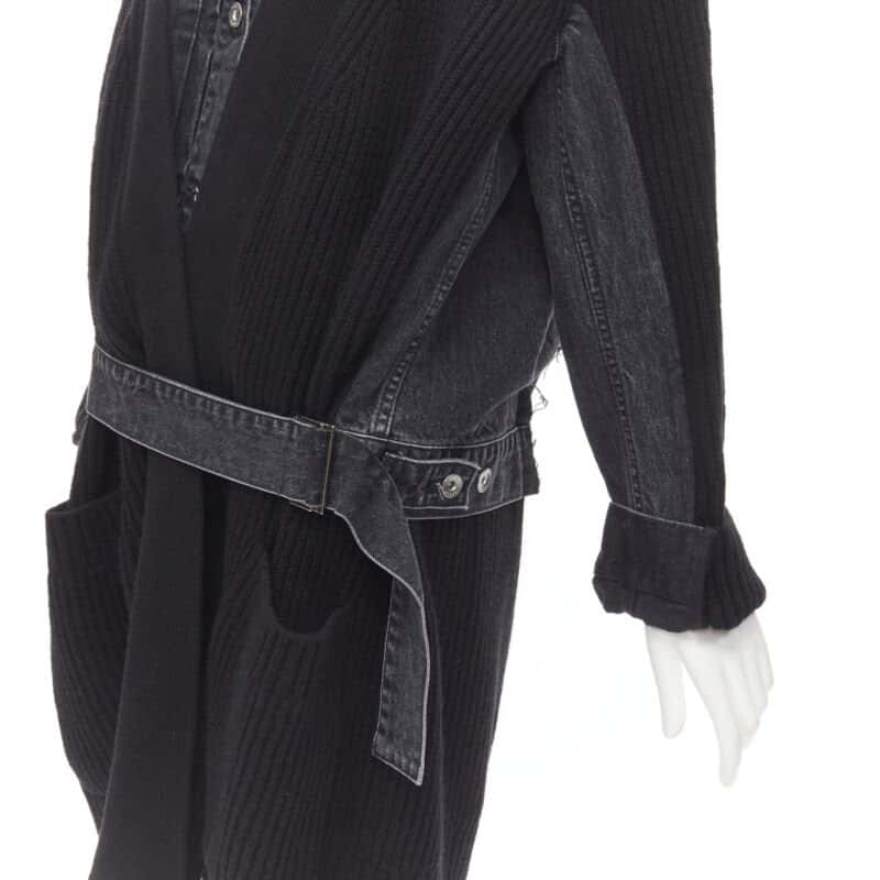 Sacai Reconstructed Denim Coat Black Never worn - Back View