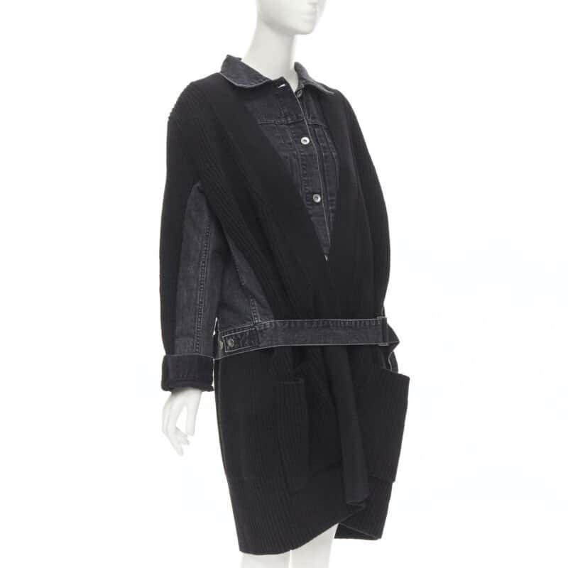 Sacai Reconstructed Denim Coat Black Never worn - Inside View