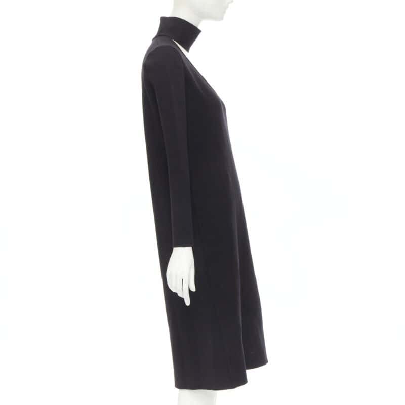 Bottega Veneta Cut Out Collar Dress Black Viscose Never worn - Model View