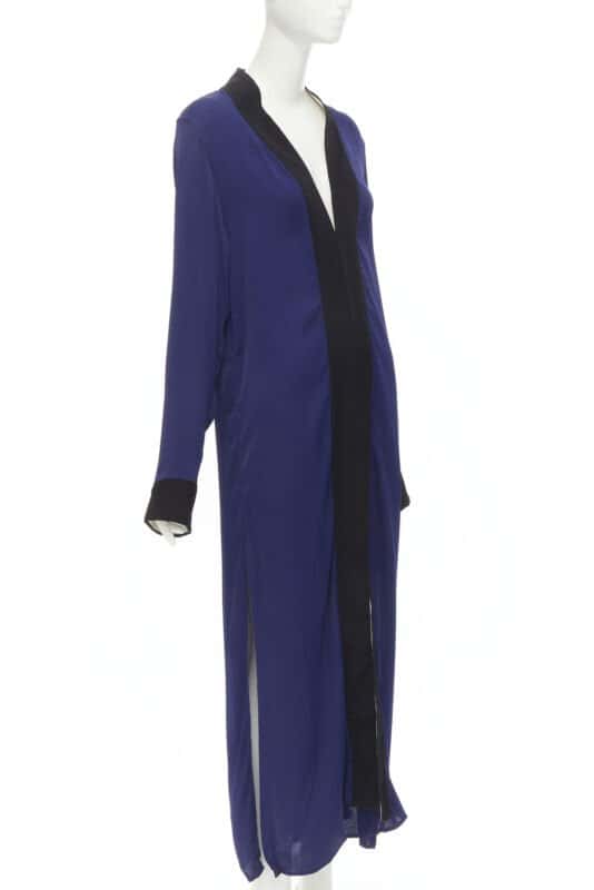 Haider Ackermann Silk Trim Robe Jacket Blue Polyester Never worn - Inside View