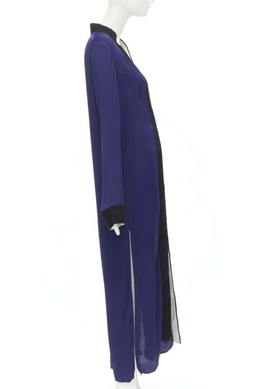 Haider Ackermann Silk Trim Robe Jacket Blue Polyester Never worn - Model View