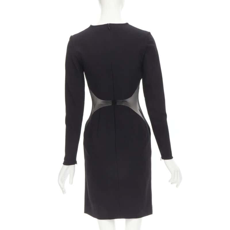 Stella McCartney Illusion Bodycon Dress Black Wool Never worn - Box View