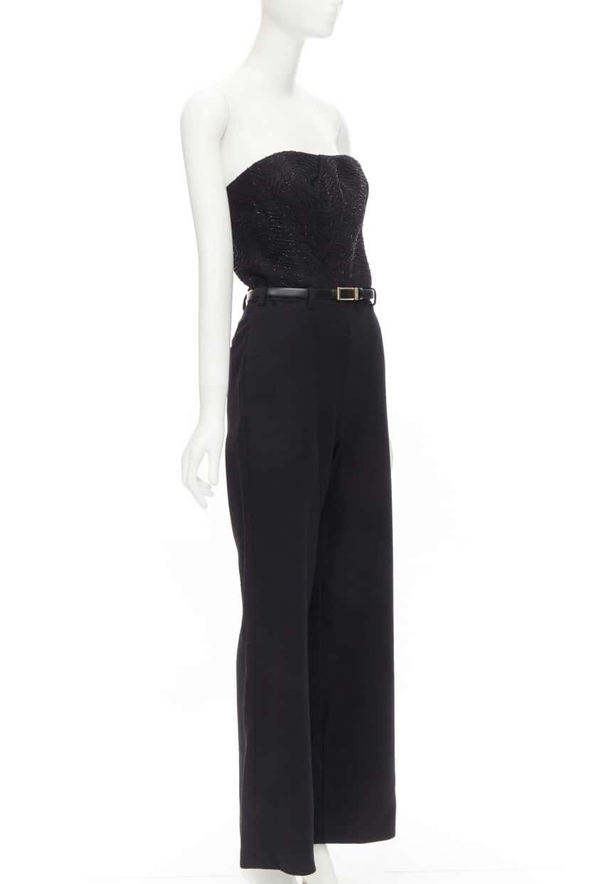 Jason Wu Bead Corset Jumpsuit Black Wool Very good condition - Inside View
