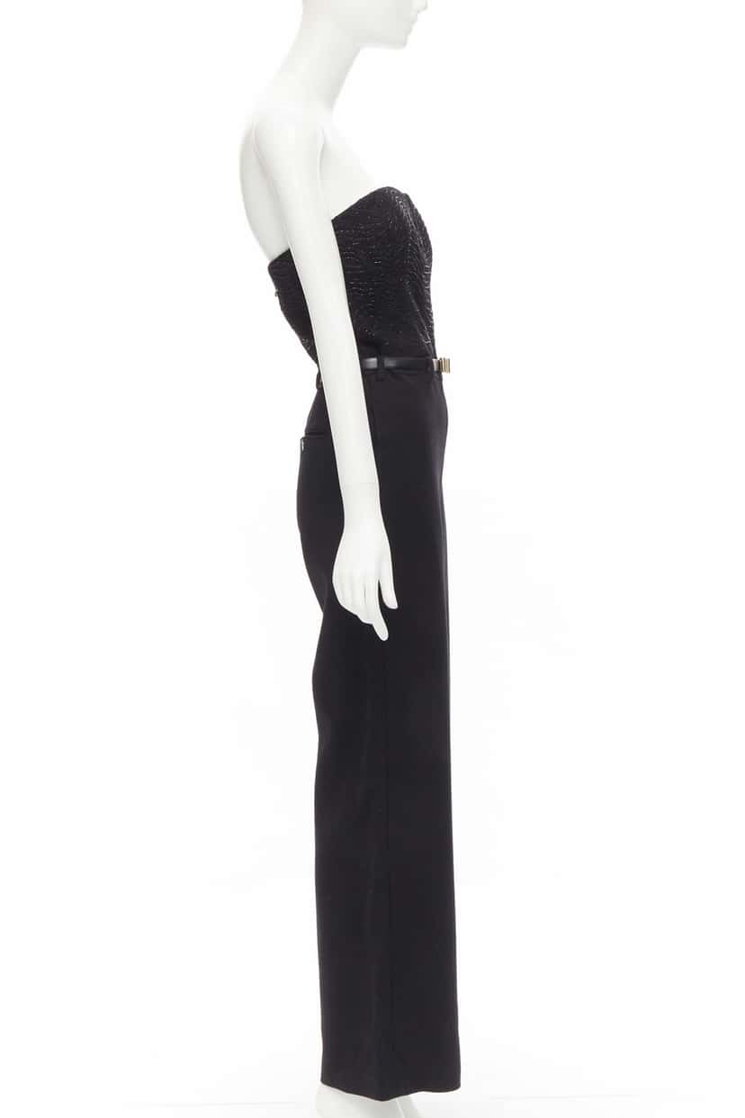 Jason Wu Bead Corset Jumpsuit Black Wool Very good condition - Model View