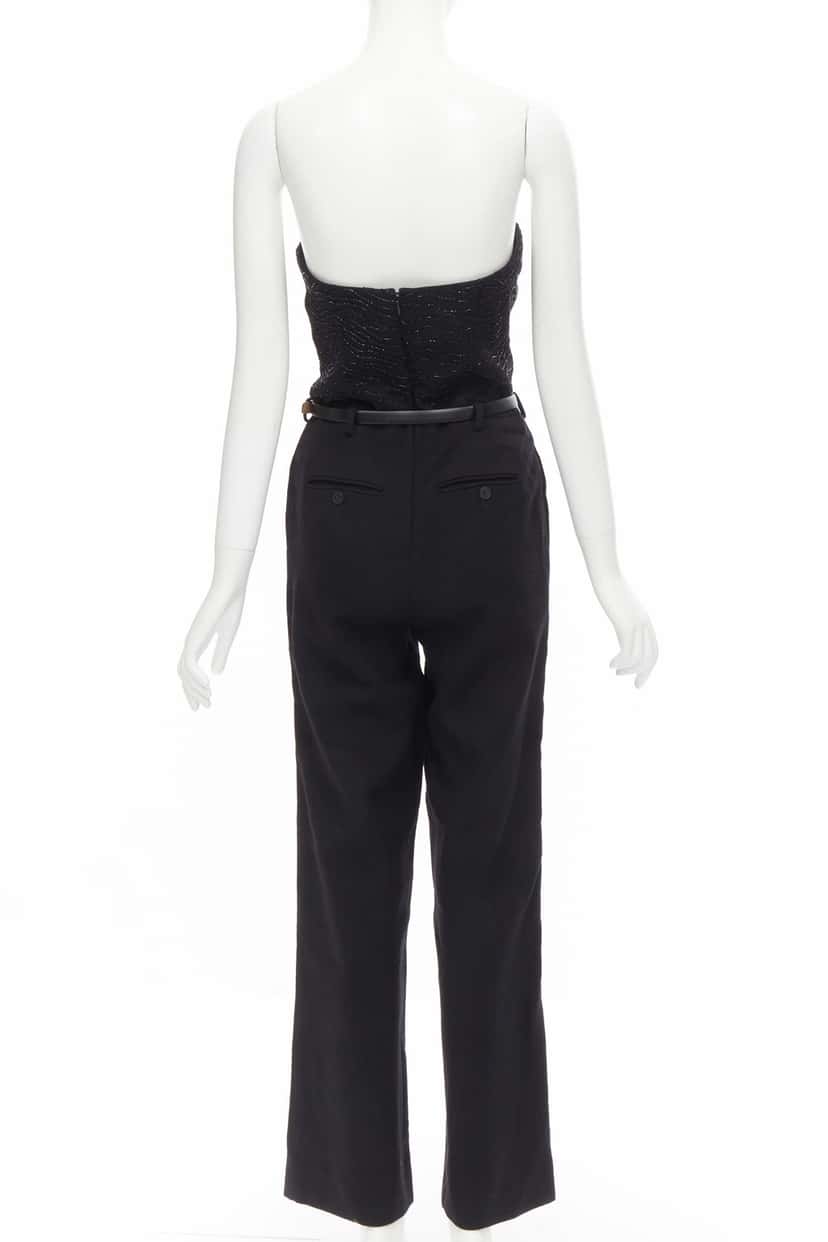 Jason Wu Bead Corset Jumpsuit Black Wool Very good condition - Box View
