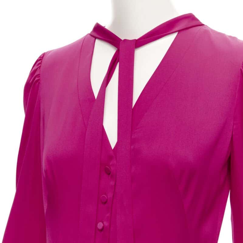 Alexander McQueen Pussy Bow Dress Pink Silk Very good condition - Back View