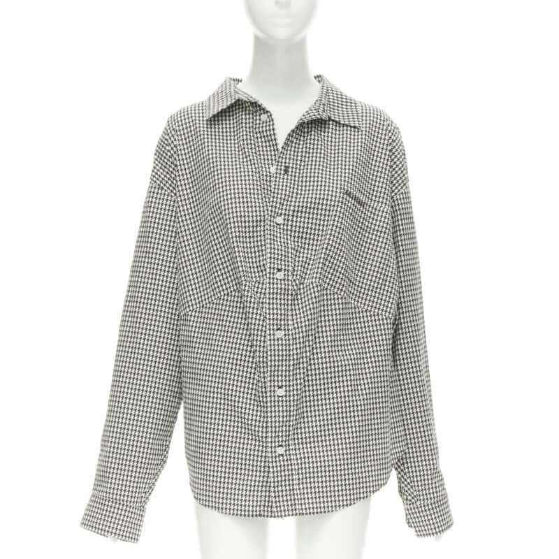 Balenciaga Houndstooth Swing Shirt Black Cotton Never worn - Front View